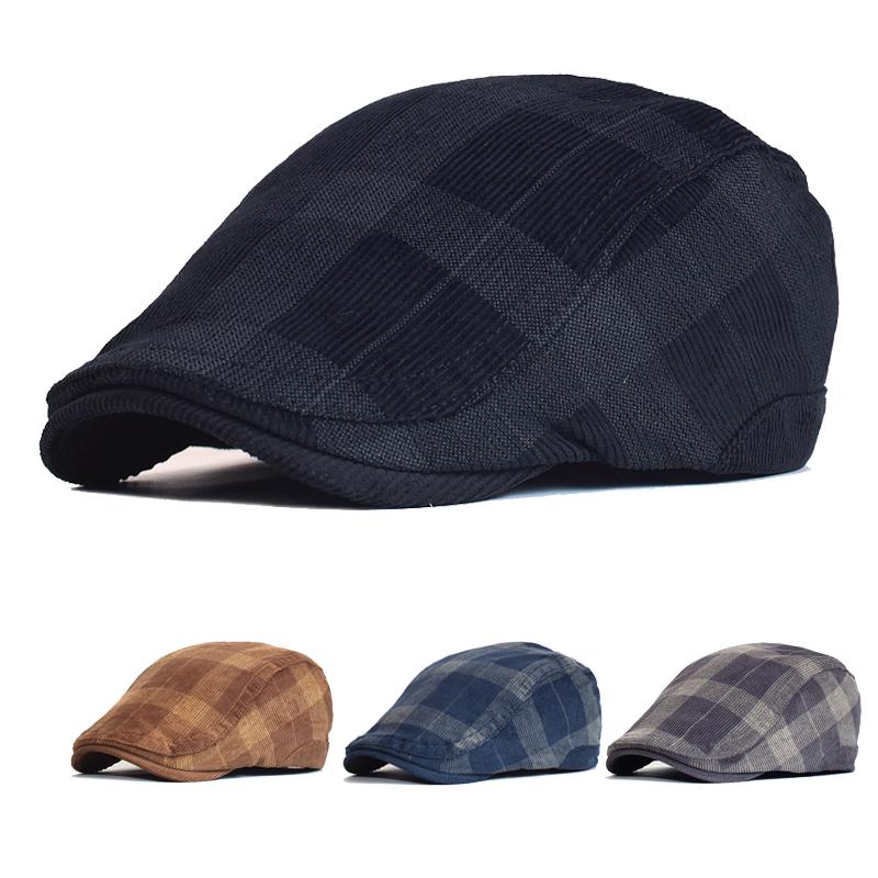 Dad Hat Cotton - Cappello berretto spesso scozzese vintage invernale