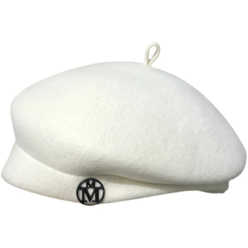 Beret French Wool - Berretto in lana bianca da donna