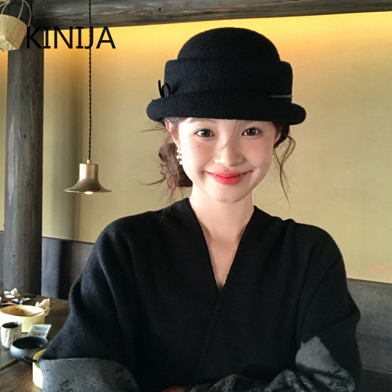 Fedora Hat Wool - Cappello a cilindro in lana stile